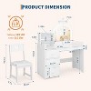 Vanity Desk with Mirror and Lights for Little Girls, Makeup Vanity Set with Drawers & Open Storage Shelves, Wooden Princess Dressing Table for Bedroom - 4 of 4
