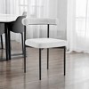 HomeRoots Set of Two Gray And Black Upholstered Polyester Open Back Dining Side Chairs - 2 of 4