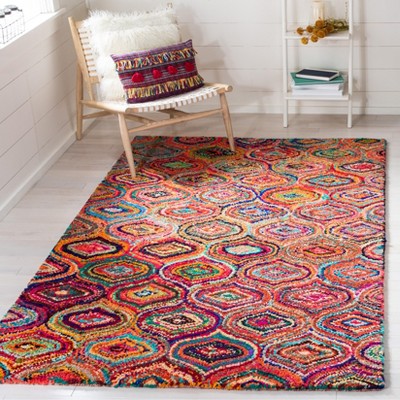 Handmade Multicolor Round Tufted Wool Area Rug
