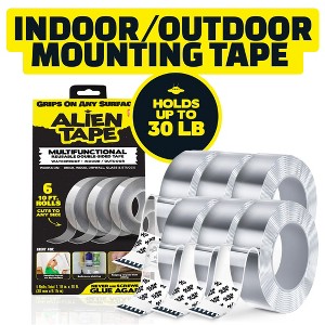 Alien Tape Double Sided Multipurpose Removable Adhesive Grip Mounting Tape - 3 Pack - 1 of 4