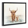Stupell Industries Highland Cattle & Baby Calf Rural Black Framed Floater Canvas Wall Art - 3 of 4