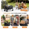HTUTWOO Collapsible Wagon Cart, Mini Foldable Wagon with 2 Brakes, All Terrain Wagon for Outdoor Sports, Shopping, Camping - 2 of 4