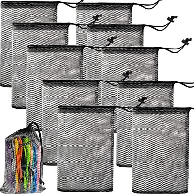 Generic  10PCS 8X12inch Nylon Mesh Drawstring Bags with Cord Lock