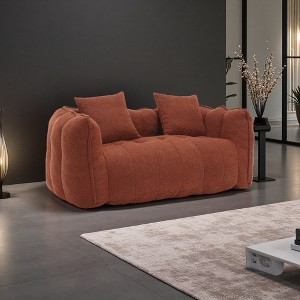 Chenille 2-Seater Beanbag Chair with Soft Foam Core - 1 of 4