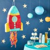 Small Rocket Ship Pinata, Kids Space Themed Birthday Party Supplies, 16.5 x 12.5 x 3 Inches