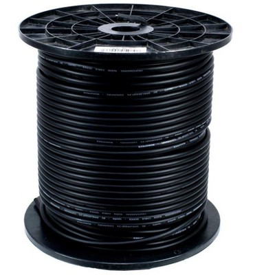 Monoprice Professional Microphone Bulk 16AWG Cable Cord - 500 Feet - Black | 8.0mm With High-Purity, Oxygen Free Copper Conductors, Braided Copper