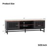 63 Inch Mid Century Modern TV Stand with Slatted Grille Striped Doors, TV Stand with Storage, Entertainment Center for Living Room Bedroom - 2 of 4