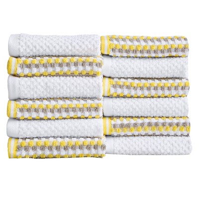 yellow and gray bath towel sets