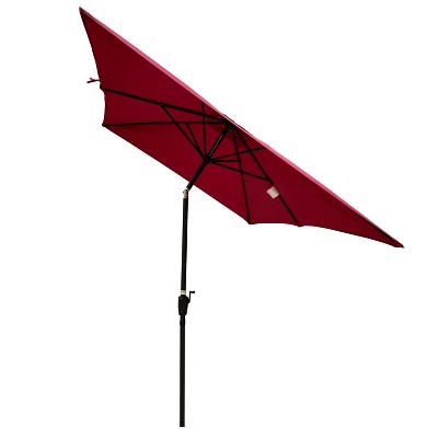 6 x 9ft Patio Umbrella Outdoor Waterproof Umbrella with Crank and Push Button Tilt without flap for Garden Backyard Pool Market