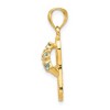 Black Bow Jewelry 14k Yellow Gold December Cubic Zirconia Birthstone Flip Flop Pendant - 2 of 4