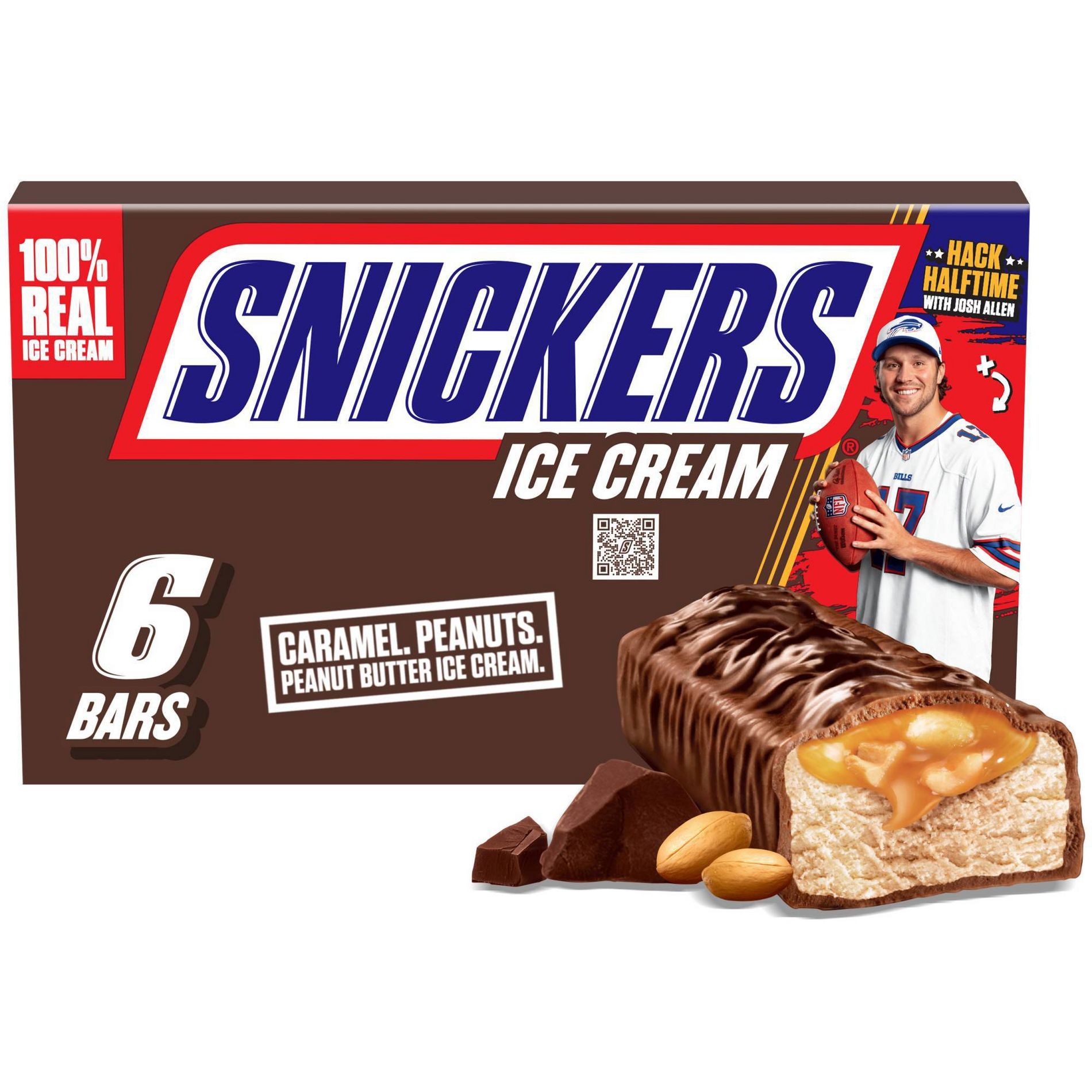 Snickers Ice Cream Chocolate Caramel Peanut Butter Ice Cream Bars - 6pk/12 fl oz