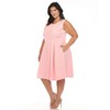 White Mark Plus Size Solid Fit and Flare Dress - 2 of 4