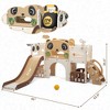 Sandinrayli 9-in-1 Toddler Slide and Climber Set Indoor Outdoor kids Slide Playset Brown - 3 of 4