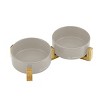Coco Dual Pet Bowl with Wood Stand 5.11 in Gray - 3 of 4