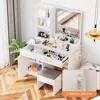 ORRD 3-in-1 Makeup Vanity Desk with Glass Top & Charging Station | Vanity Set with Mirror, 3 Drawers & Stool - 4 of 4