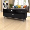 Modern 54.7" TV Stand with Open Storage and 1 Door, Compact Media Console Cabinet for Living Room,Particle Board -Brown - 4 of 4