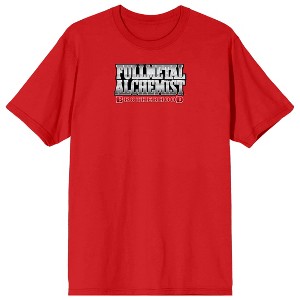 Full Metal Alchemist Brotherhood Logo & Symbol Crew Neck Short Sleeve Red Men's T-shirt - 1 of 4