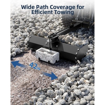 Sleeve Hitch Tow, Carbon Structural Steel for Removing Garden Soil & Cleaning Gravel, Heavy Duty Adjustable Blade, Multi-Angle Tractor Attachment