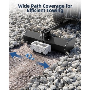 Sleeve Hitch Tow, Carbon Structural Steel for Removing Garden Soil & Cleaning Gravel, Heavy Duty Adjustable Blade, Multi-Angle Tractor Attachment - 1 of 4