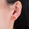 Floral Opal Stud Earrings in Sterling Silver, 14K White Gold or Rose Gold Plated - 2 of 4