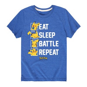 Boys' - Pokémon - Eat Sleep Battle Repeat Short Sleeve Graphic T-Shirt - 1 of 4