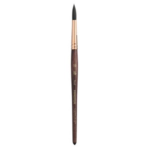 Princeton Neptune Round Brush, Synthetic Bristles, Short Handle Watercolor Paintbrush, Dark Wood, Size 10, 1 Count - 1 of 4