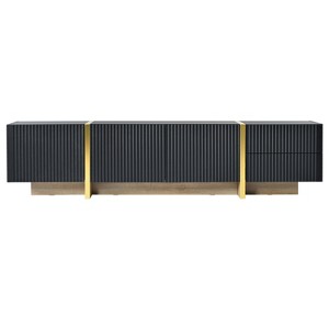 CLIHOME Luxury Fluted TV Stand for TVs Up to 80", Modern Entertainment Center with Storage Cabinets & Drawers, Smooth Media Console - 1 of 4