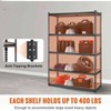 5 - Tier Heavy Duty Metal Shelves 2000 lbs Capacity Black Garage Kitchen Pantry Basement Laundry Storage Rack 48x18x72 Inch - 4 of 4