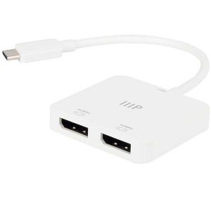 Monoprice USB-C to Dual 4K DisplayPort Adapter (Dual 4K@60Hz) Compatible with Thunderbolt 3 Devices with Windows and MacOS - 1 of 4