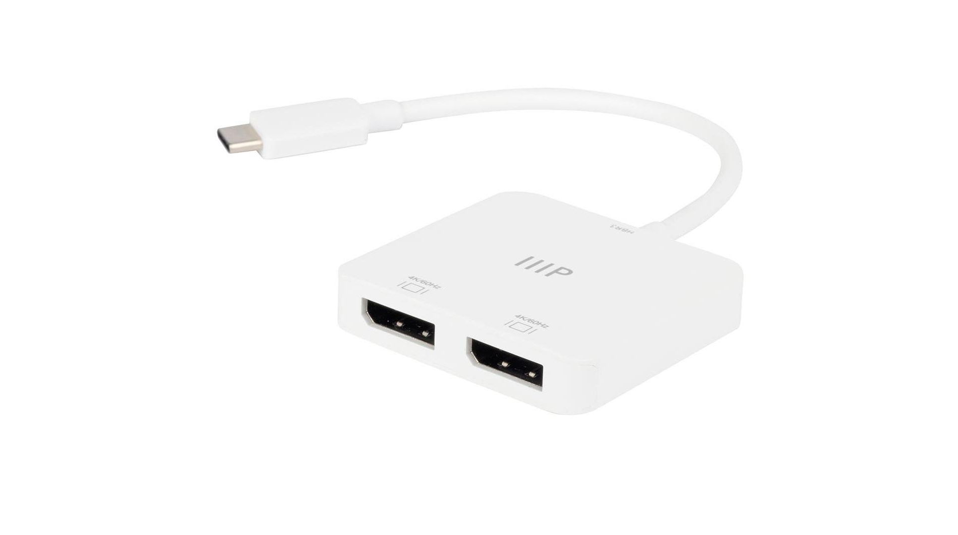 Monoprice USB-C to Dual 4K DisplayPort Adapter (Dual 4K@60Hz) Compatible with Thunderbolt 3 Devices with Windows and MacOS
