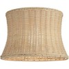 Springcrest 10" Top x 11 1/2" Bottom x 8" High x Lamp Shade Replacement Small Corset Drum Round Coastal Tropical Unbleached Rattan Harp Finial - 3 of 4
