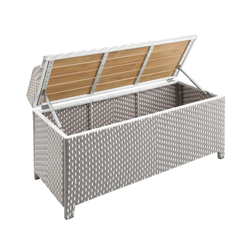Photos - Garden Furniture Maksville Outdoor Aluminum Storage Bench Gray - miBasics