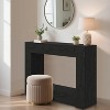 Farmhouse Console Table with Storage Shelf, 47" Rustic Entryway Sofa Table, Black Solid Wood Look Hallway Accent - 3 of 4