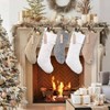5 Packs Brown Knitted Hanging Stockings Xmas Large Farmhouse Rustic Neutral Knit Personal Stockings Decorations Tree - 3 of 4