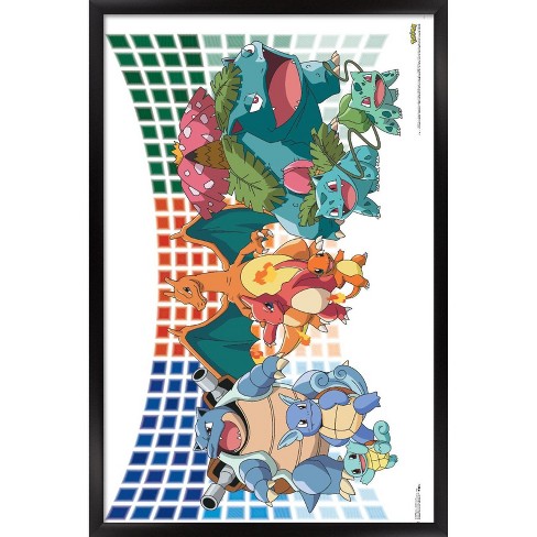 Trends International Pokémon - Pikachu, Eevee, And Its Evolutions Framed  Wall Poster Prints Barnwood Framed Version 14.725 X 22.375 : Target