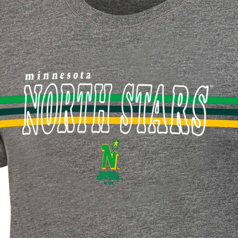 NHL Minnesota North Stars Women&#39;s Gray Short Sleeve Vintage T-Shirt, 3 of 4