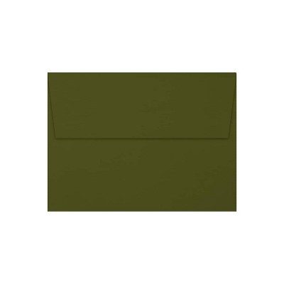 JAM Paper A6 Square Flap Envelopes Peel & Press 70lb 4 3/4 x 6 1/2 Olive Green 50 Pack (4875-81-50)