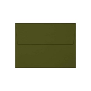 JAM Paper A6 Square Flap Envelopes Peel & Press 70lb 4 3/4 x 6 1/2 Olive Green 50 Pack (4875-81-50) - 1 of 1