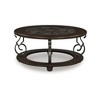 Signature Design by Ashley Frallyn Coffee Table - Dark Brown Finish with Faux Marble Top and Metal Legs - 3 of 4