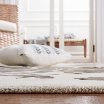 Ivory Charcoal Wool 6' x 9' Hand-Tufted Rectangular Area Rug