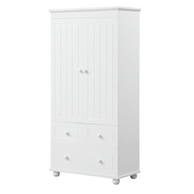 Dexmalle White Classic Tall Storage Cabinet with Three Drawers