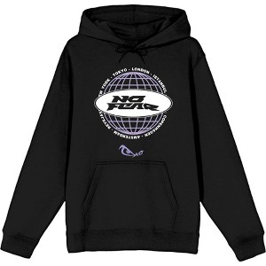 No Fear Lavender Grid Globe With Logo  Adult Long Sleeve Hoodie - 1 of 2