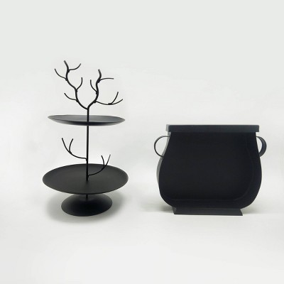 2ct Metal Shelf Spooky Tree & Cauldron - Bullseye's Playground™