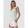 INSPIRE CHIC Women's Summer Gingham Square Neck Ruffle Sleeve Blouse - 4 of 4