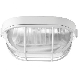 Progress Lighting Bulkheads 1-Light Flush Mount, White, Polycarbonate Shade - 1 of 4