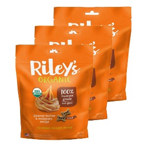 Riley's Organics Peanut Butter & Molasses Small Bone Dog Treats - 1 of 4