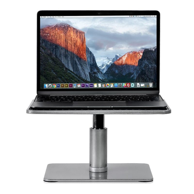 Mount-It! Adjustable Height Laptop Stand for MacBook Pro | Wide Platform Laptop & Monitor Desk Riser | For 11-15 in. Laptops | 24-32 in. Monitor Riser, 4 of 9