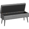 47.8" Faux Leather Storage Ottoman Bench with Hidden Compartment and Metal Legs for Bedroom & Entryway - 3 of 4