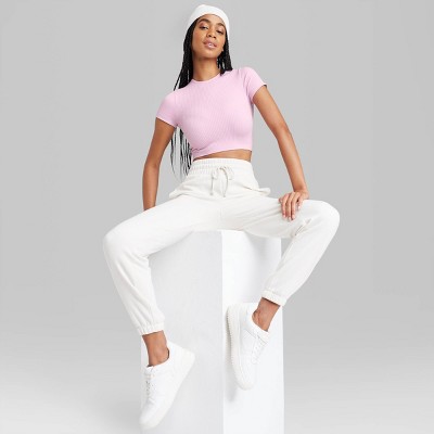 Lucky Brand Women's Mixed Media Short Sleeve Top - White : Target