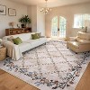 Floral Rug, Washable Area Rug with Non-Slip Backing, Low Pile Carpet for Living Room Bedroom Modern Farmhouse Style - 4 of 4
